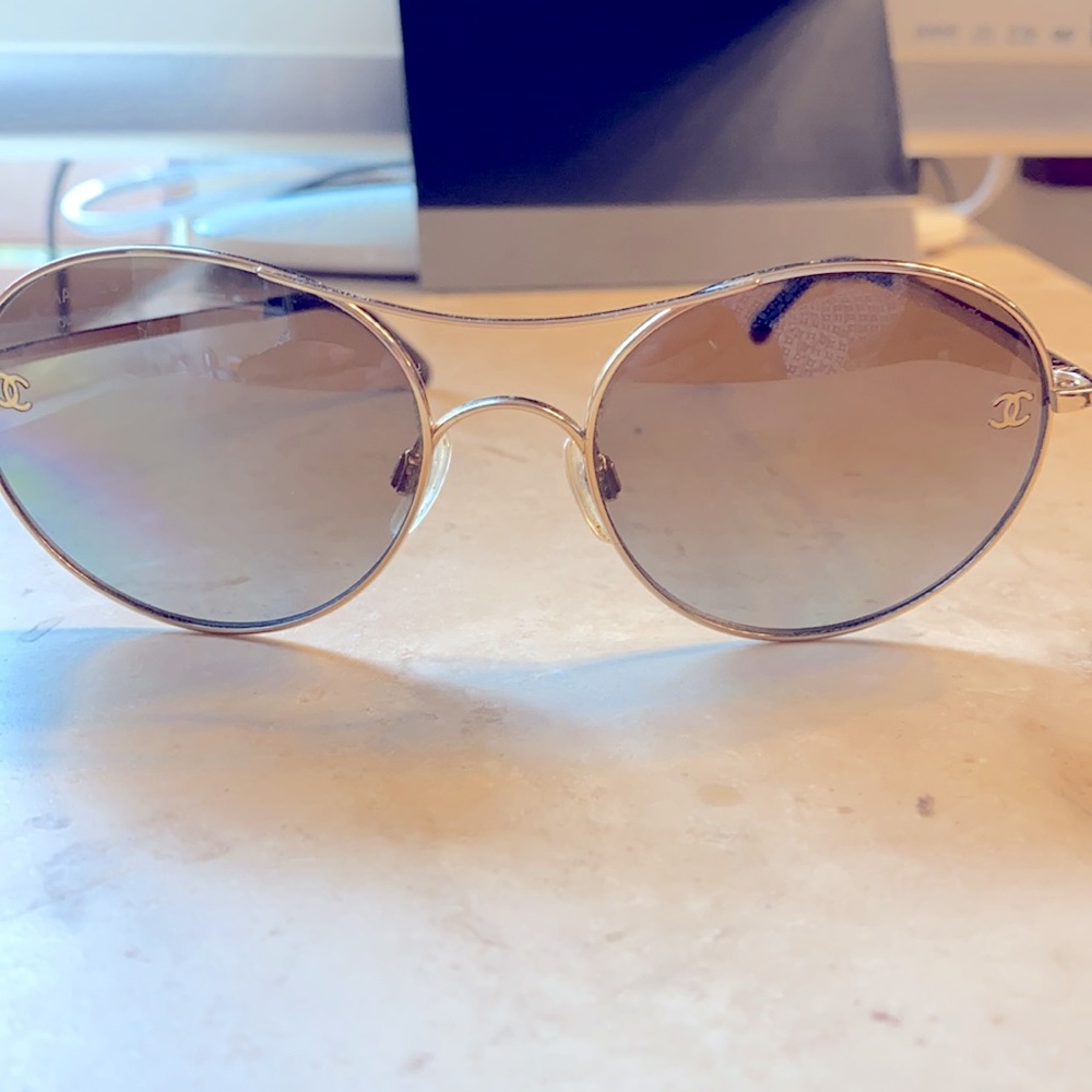Vintage Chanel Sunglasses 4190 T Q Brown Gold - Picture 3 of 12